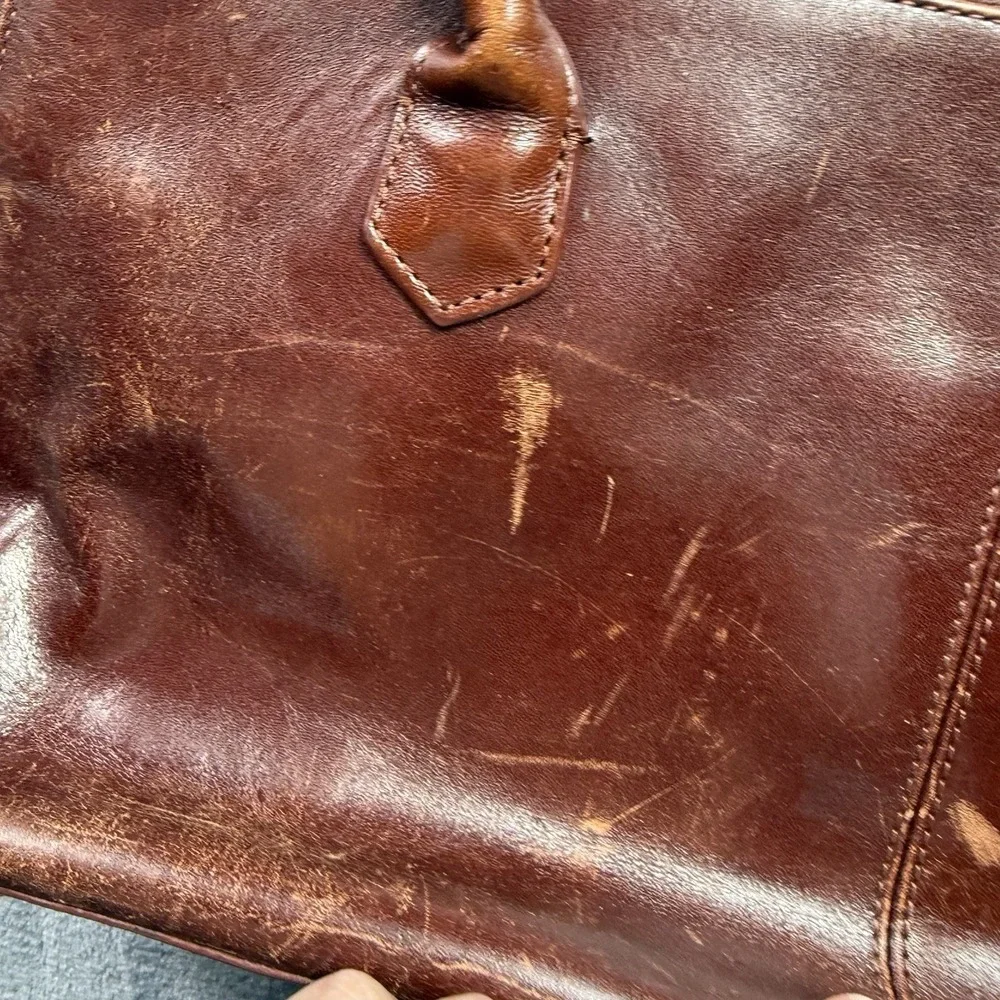 Vintage HOBO International Brown Leather Shoulder Bag Purse Satchel Tote
